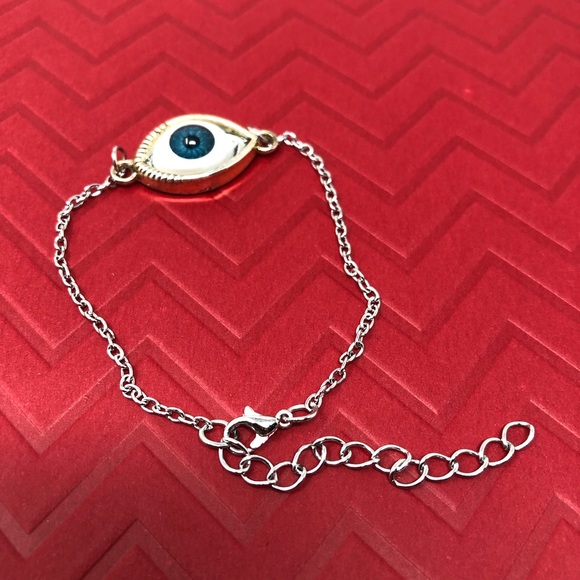 NEW Silver plated evil eye adjustable bracelet - Picture 4 of 4
